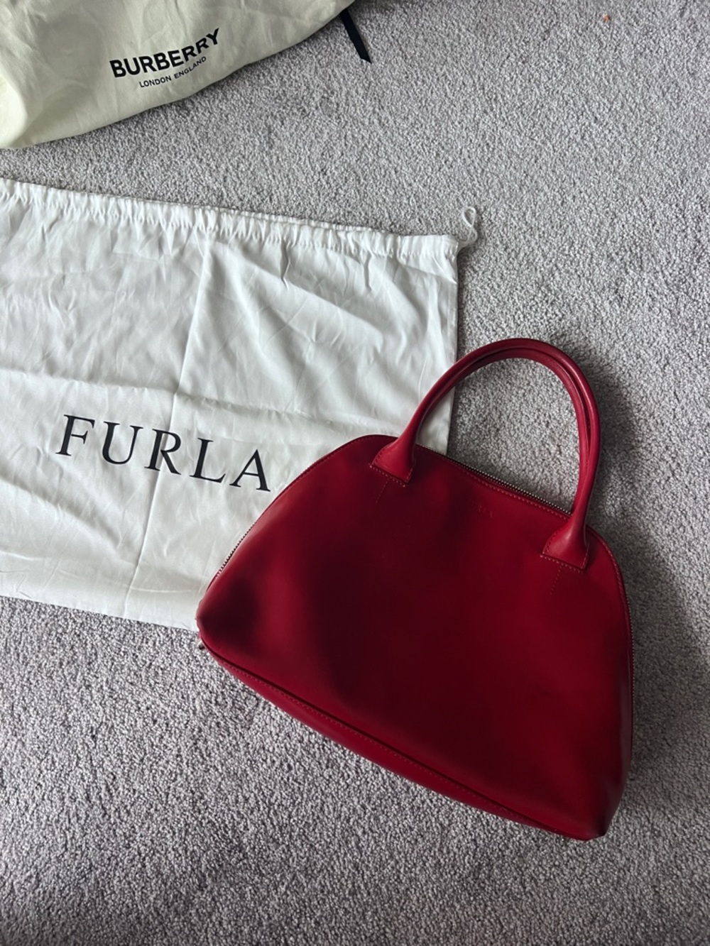 Quick SALE! Furla Red Leather Handbag – Like New Condition ❤️ with dustbag